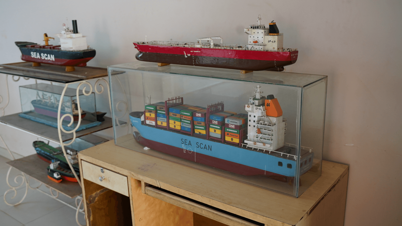 Ship models used for maritime training